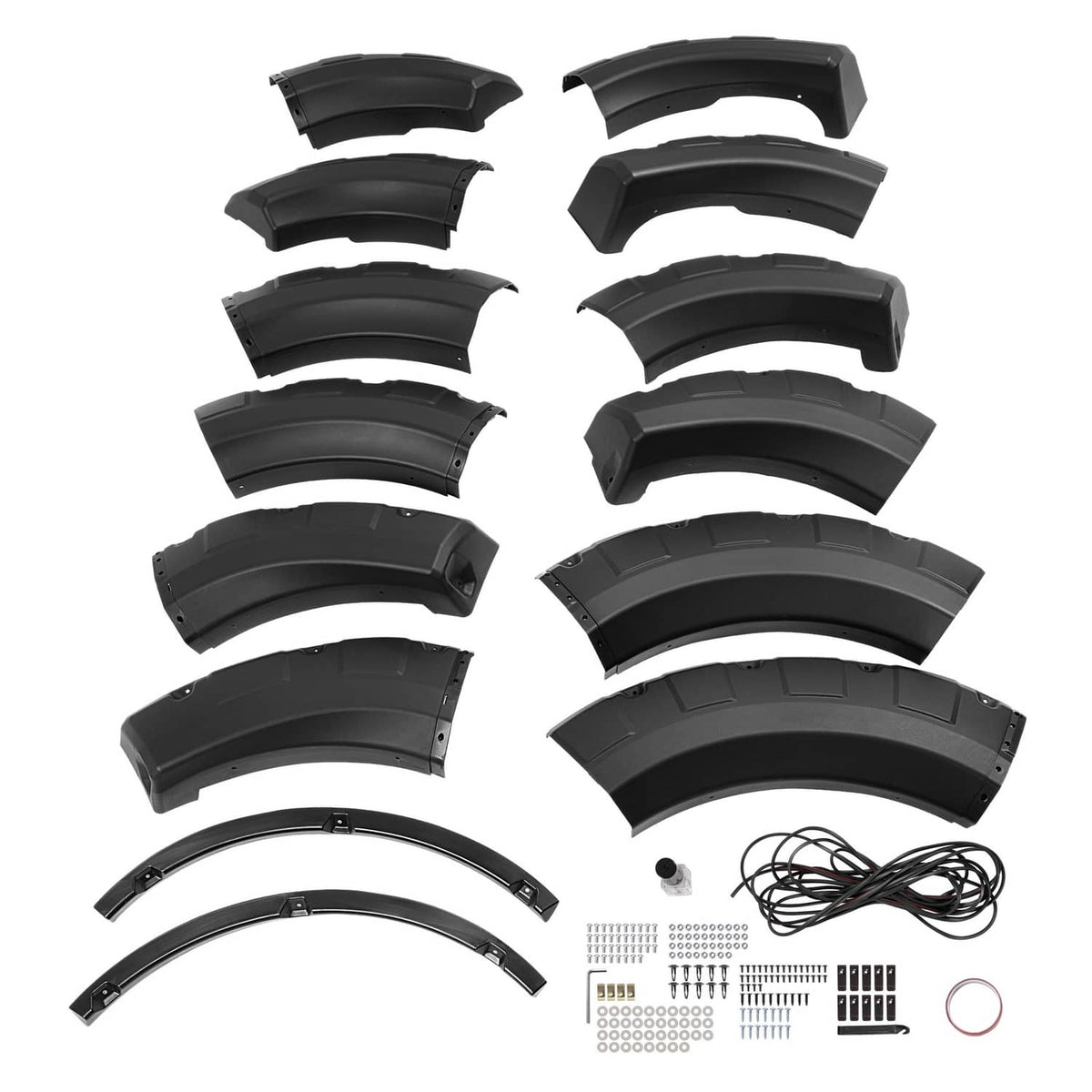 Solid Spare [4PCS] Pocket Riveted Wheel Fender Flare For 2009-2014 Ford F150 F-150 Styleside