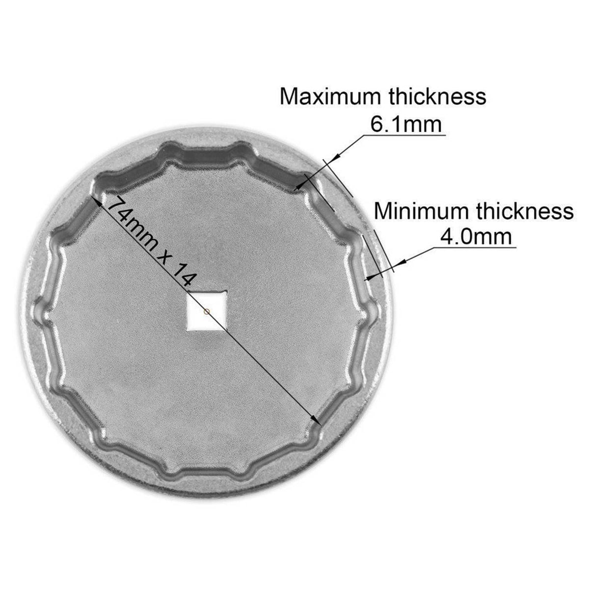 Solid Spare 74mm Oil Filter Cap Wrench Socket Remover Tool for Benz Audi Toyota VW