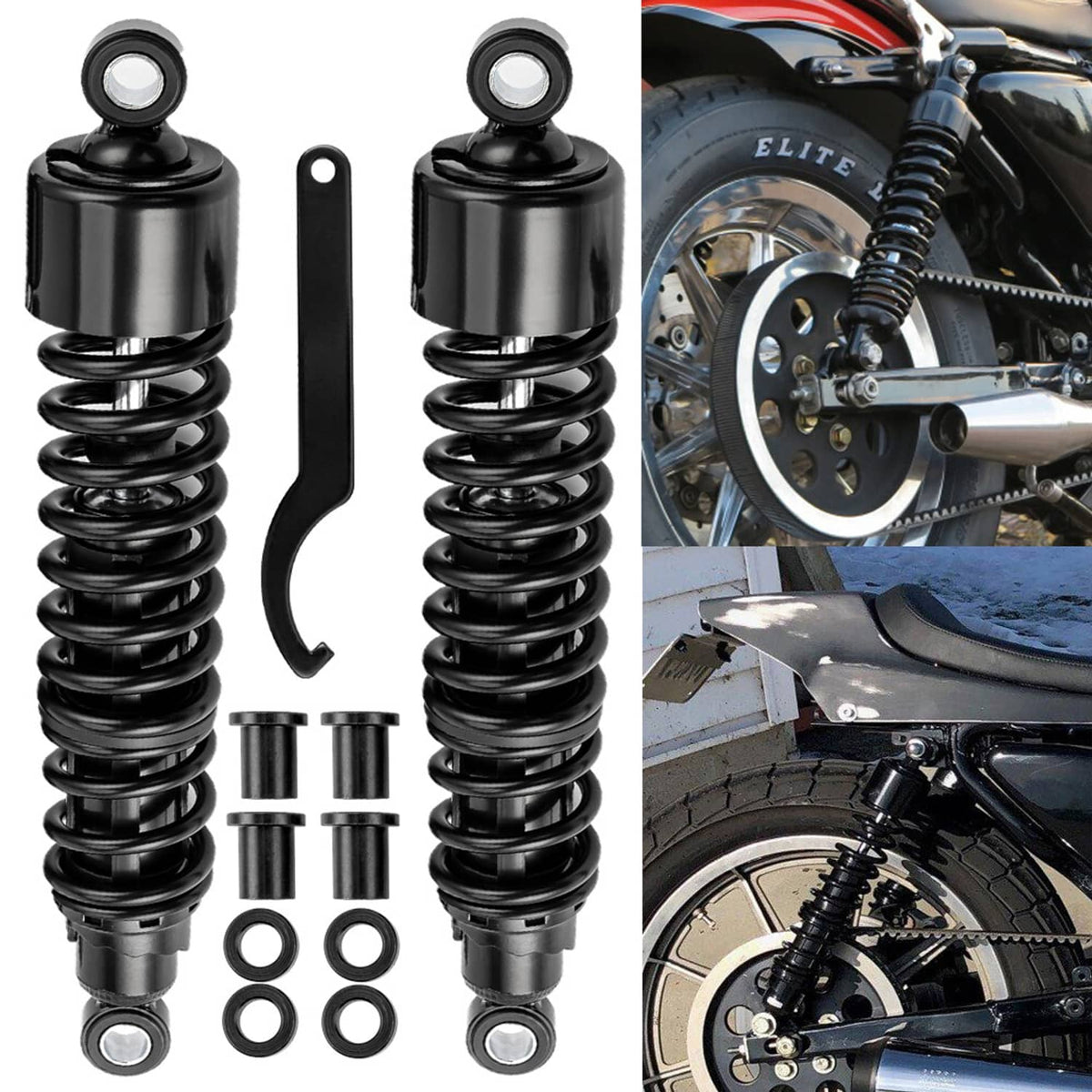 Solidspare 15" Adjustable Rear Shocks Absorbers For Harley Road King Electra Street Glide