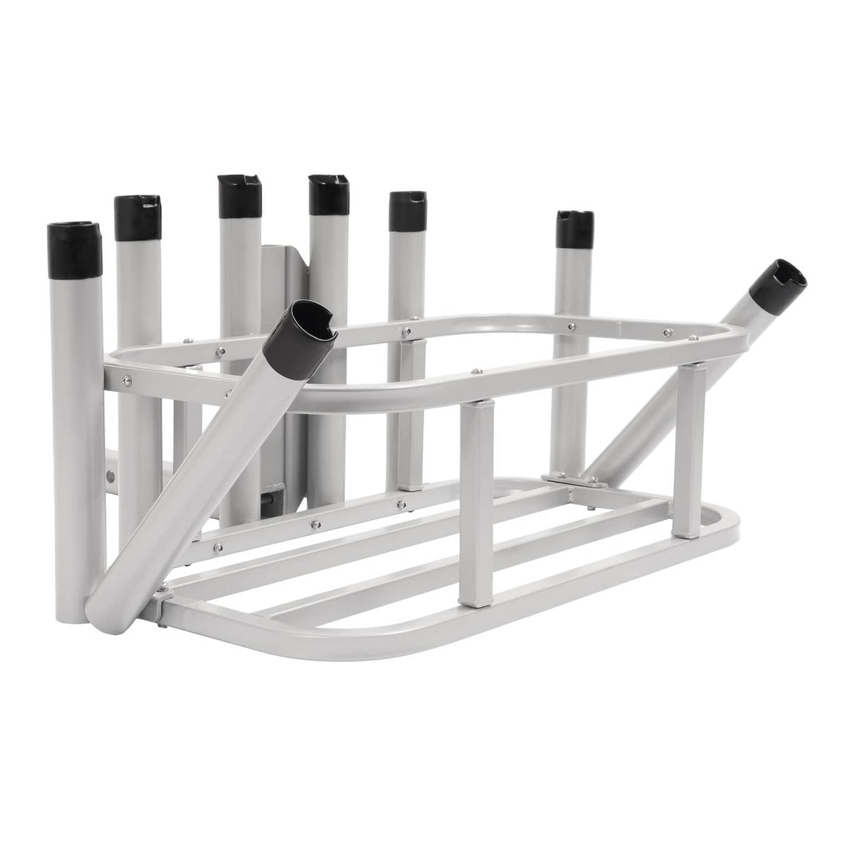 Solid Spare Heavy Duty Fishing Rod Rack Rod Holder 2" Receiver Hitch Mount w/Notch Caps