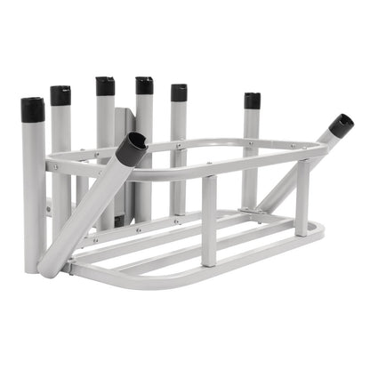 Solid Spare Heavy Duty Fishing Rod Rack Rod Holder 2" Receiver Hitch Mount w/Notch Caps