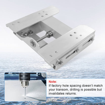 Solidspare Adjustable 4'' Set Back Jack Plate Manual Power Lift Transom Outboard Boat Motor