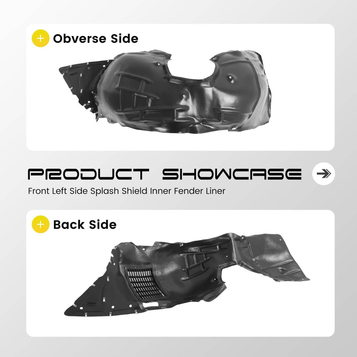 Solid Spare Driver Side Front Inner Fender Liner For 2016-2022 Chevrolet Camaro #84922604