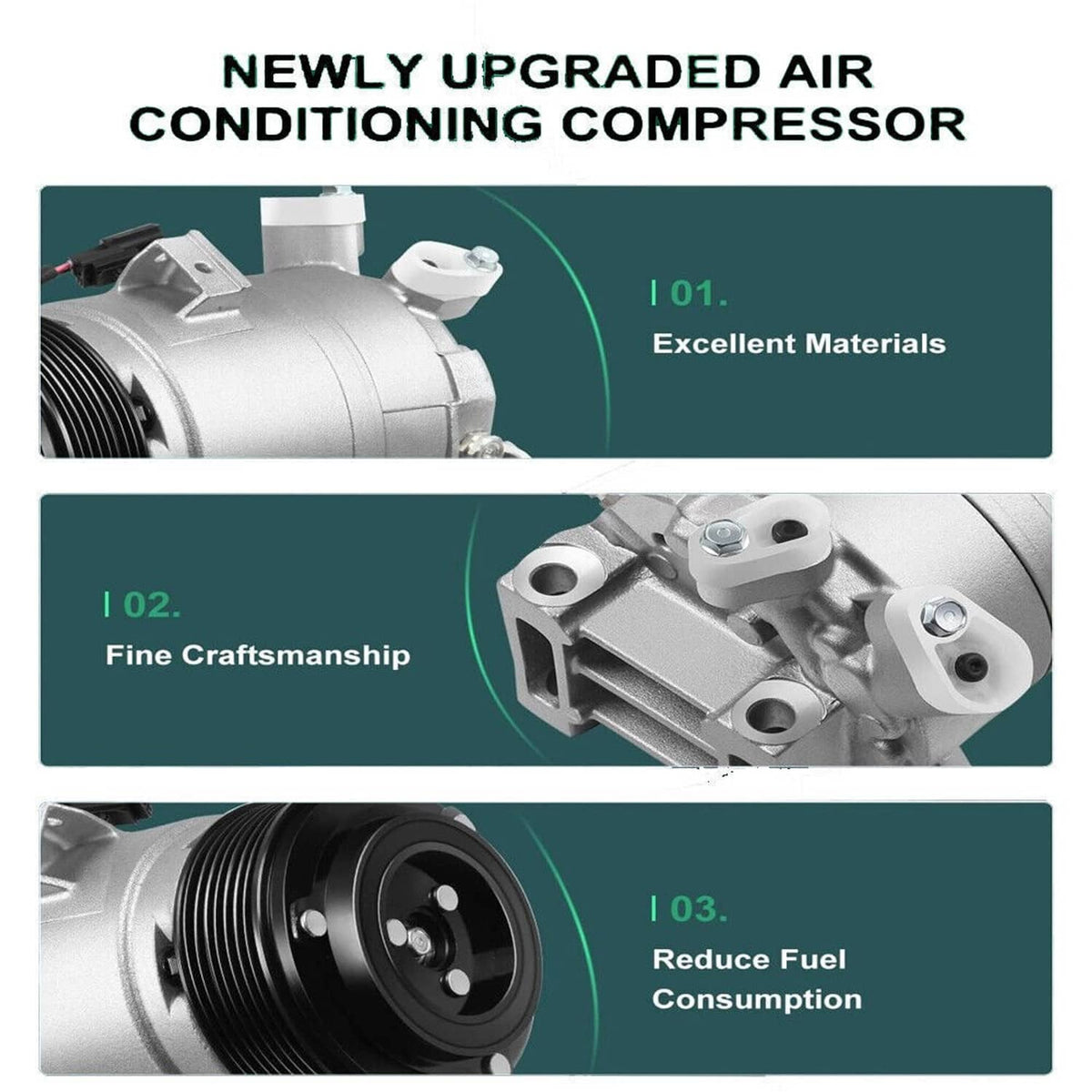 Solidspare A/C Compressor For 09-14 Nissan Maxima Murano Quest 14-19 Infiniti QX60 7 Groove
