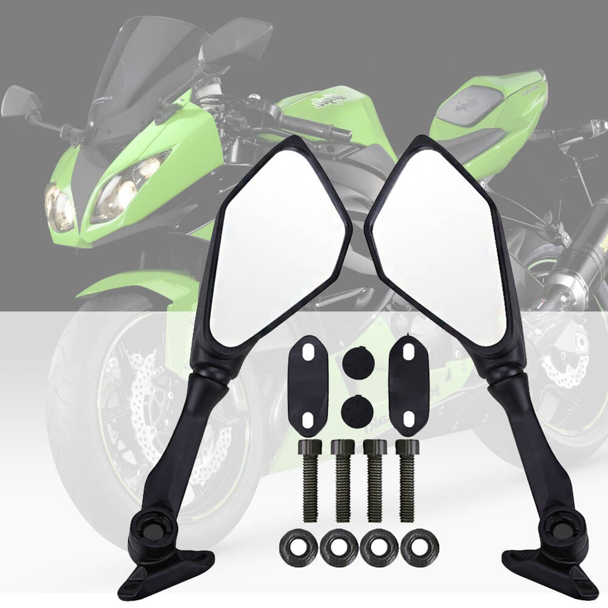 Solidspare Rear View Mirrors For Kawasaki Ninja ZX 6R 636 300R EX300 ABS 2013-2017 2015
