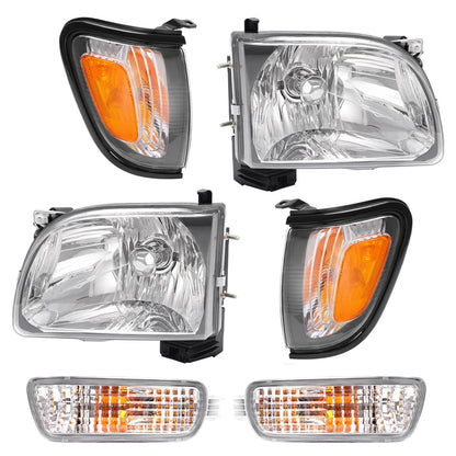 Solid Spare For Toyota Tacoma 2001-2004 Headlights Corner Signal Lights Bumper Lamp w/Bulbs