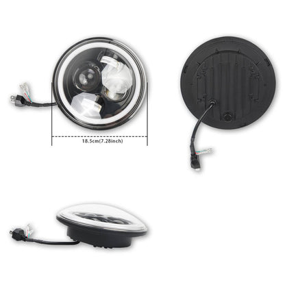 Solidspare 7" LED Headlights Fog Lights Turn Tail Lamp Combo For 07-18 Jeep Wrangler JK