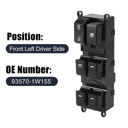 Solid Spare Master Power Window Control Switch Front Left Side For 2012-2015 Kia Rio 16 Pins