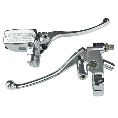 Solidspare 1" Motorcycle Handlebar Chrome 25mm Clutch Lever Master Cylinder Hydraulic Brake