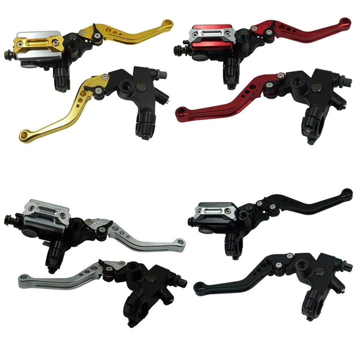 Solidspare 7/8'' 22mm Blue Motorcycle Brake Clutch Master Cylinder Lever Set