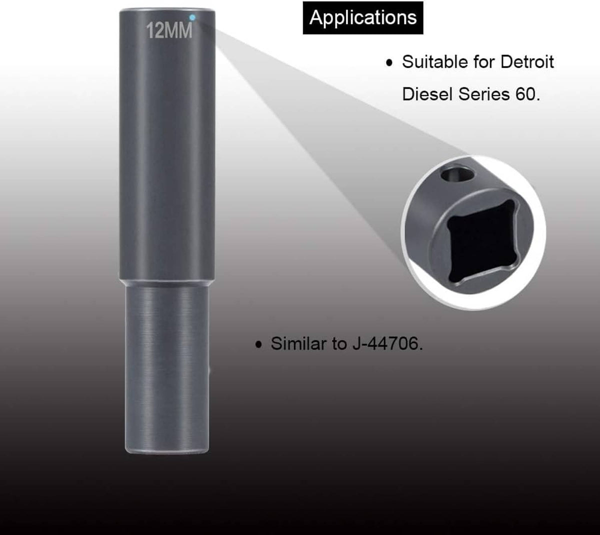 Solid Spare 12MM Rocker Arm Shaft Socket J-44706 J-36003-A Fit For Detroit 60 Series Engine