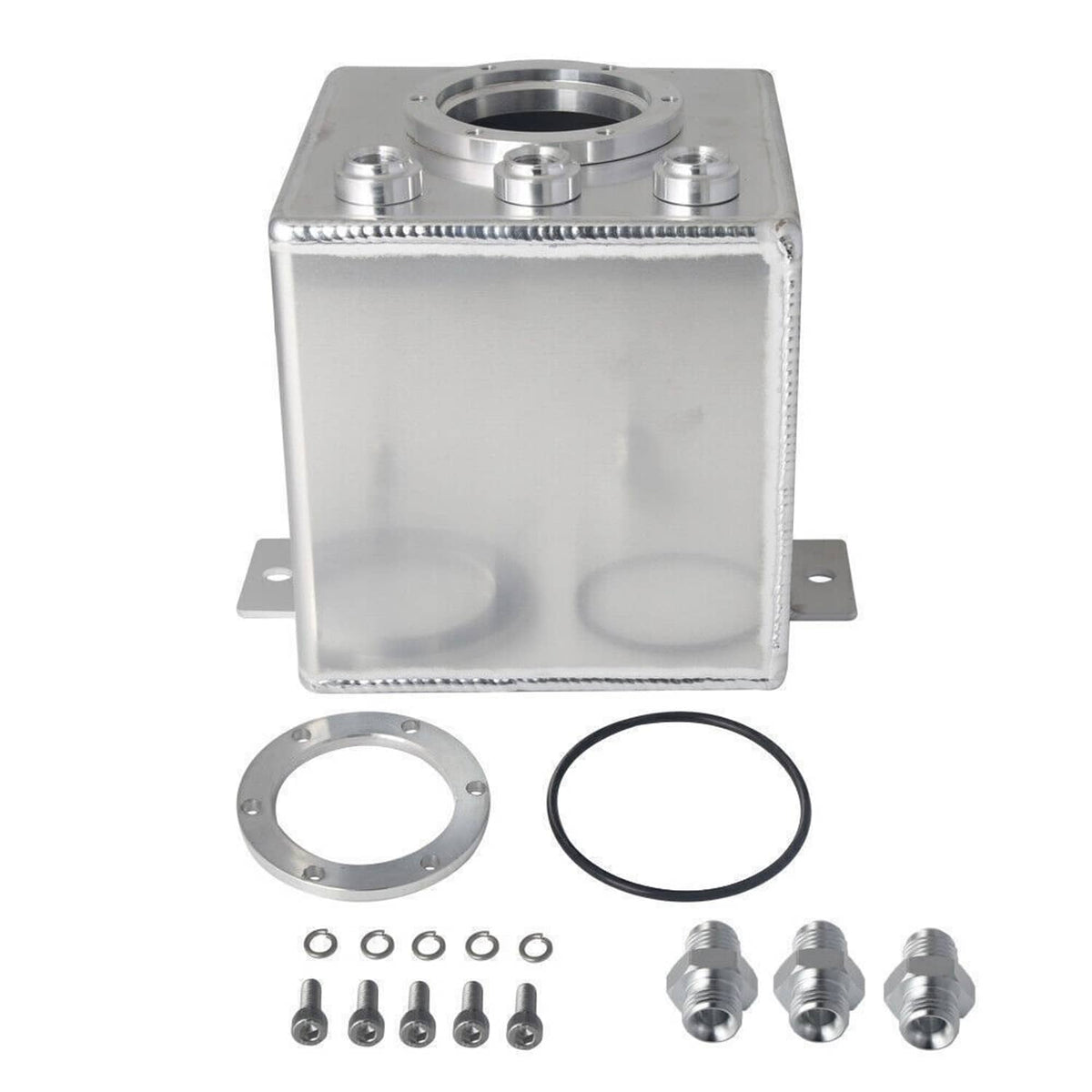 Solidspare 2L Billet High Flow Swirl Fuel Surge Pot Tank AN6 for 044 External Fuel Pump