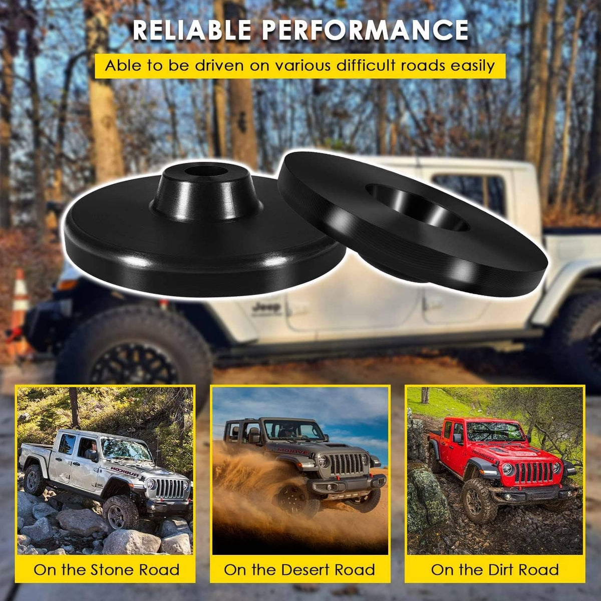 Solidspare KJ09192 0.75 Inch Lift Kit, Rear Coil Spring Spacers for 2020 Jeep Gladiator JT