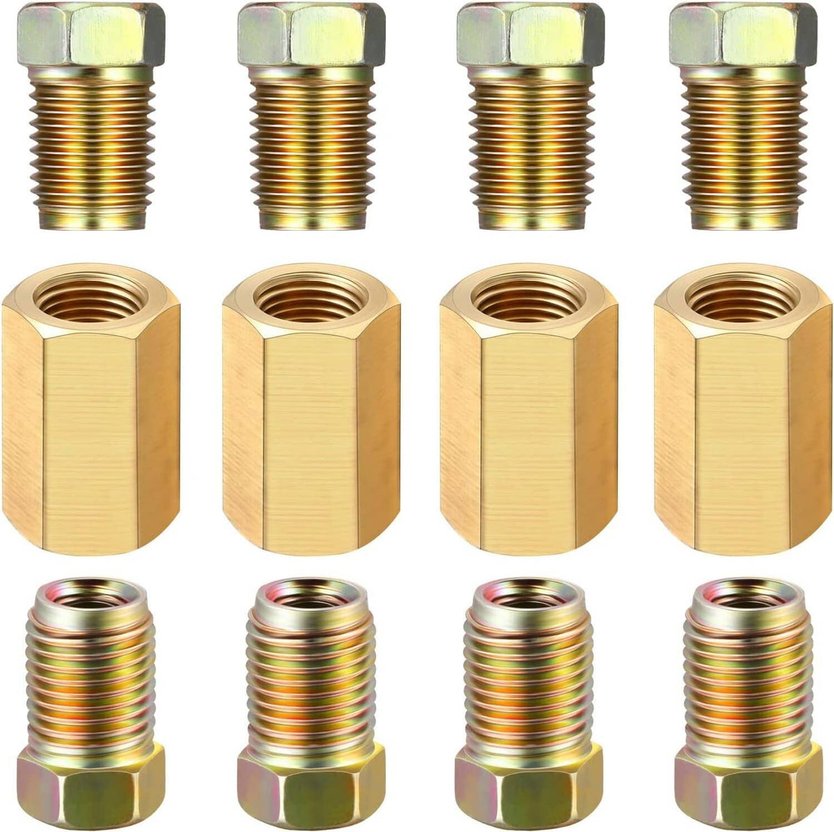 Solid Spare 12 Piece 3/16in brake line (3/8-24 Inverted) Brake Line Fittings & Brass Unions