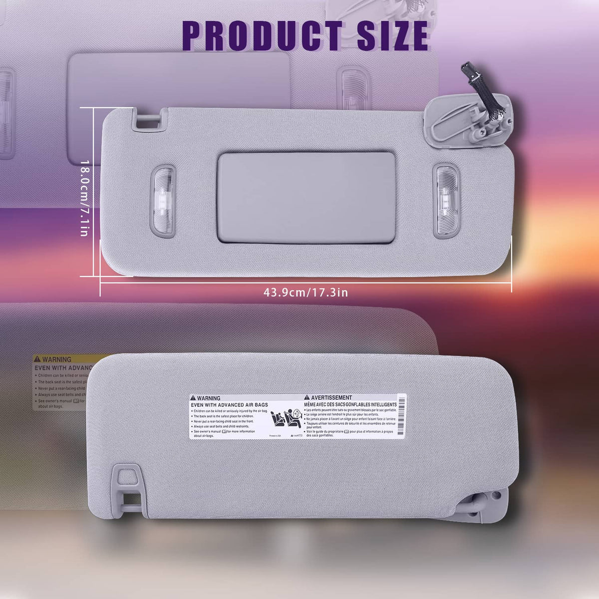 Solidspare Right Side Sunvisor 23459643 For 2015-19 Chevrolet Silverado 1500 2500 3500 New