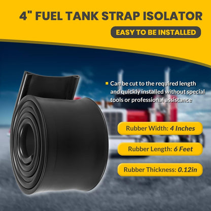 Solidspare 4-Inch Fuel Tank Strap Isolator, Gas Tank Strap Cushion 6ft. for Semi-trailer