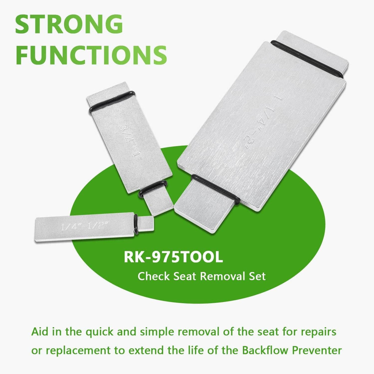 Solidspare RK-975TOOL Check Seat Removal Tool Kit for Wilkins 1/4" - 2" Model 950XL/975XL