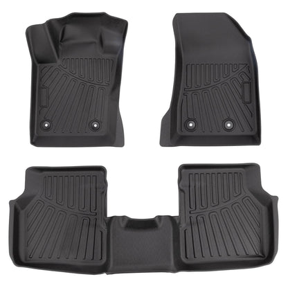 Solidspare Front Rear Floor Mats For Jeep Compass 2017-2025 Waterproof TPE Rubber Black