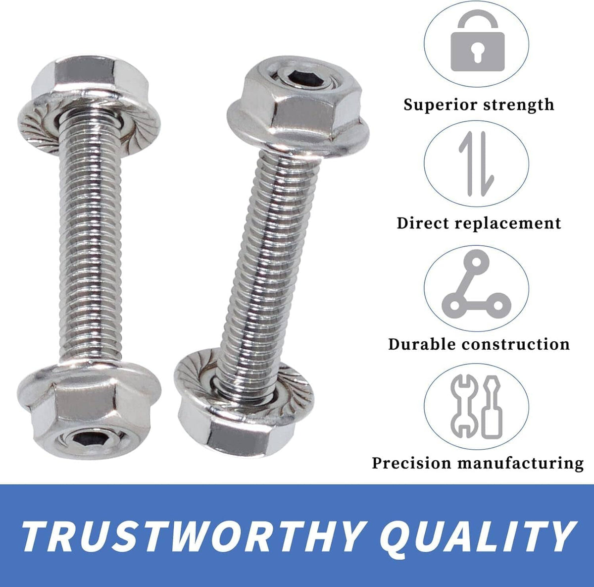 Solidspare 16pcs Stainless Steel Exhaust Manifold Stud Nuts Set for Ford 4.6L 5.4L Liter V8