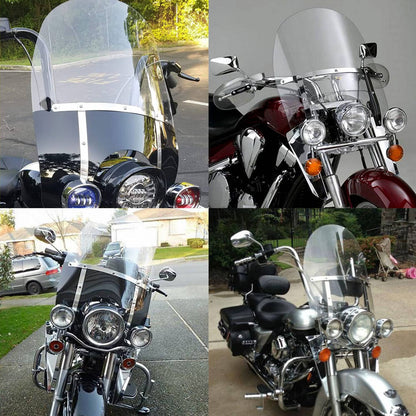 Solidspare Clear Front Windshield For Harley Touring Road King FLHR 1994-2024 W/ Bracket