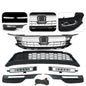 For 2016 2017 Honda Accord Sedan Front Upper/Lower Grille & LED Fog Lights Set