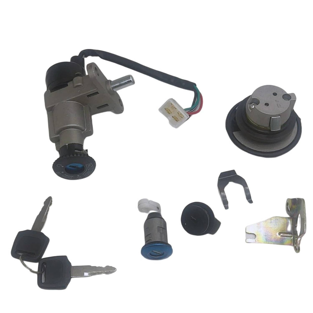 Solidspare Ignition Switch Fuel Gas cap tank for 50cc 125cc 150cc Scooter Moped  4 Pin