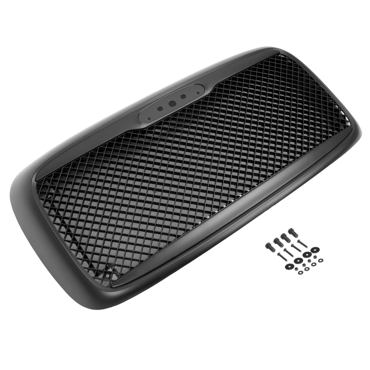 Solid Spare For Freightliner Columbia 00-12 Black Front Bumper Upper Grille Mesh Style Grill