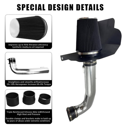 Solidspare Cold Air Intake Kit + Heat Shield For 2014-2019 Chevrolet GMC Cadillac 5.3L 6.2L