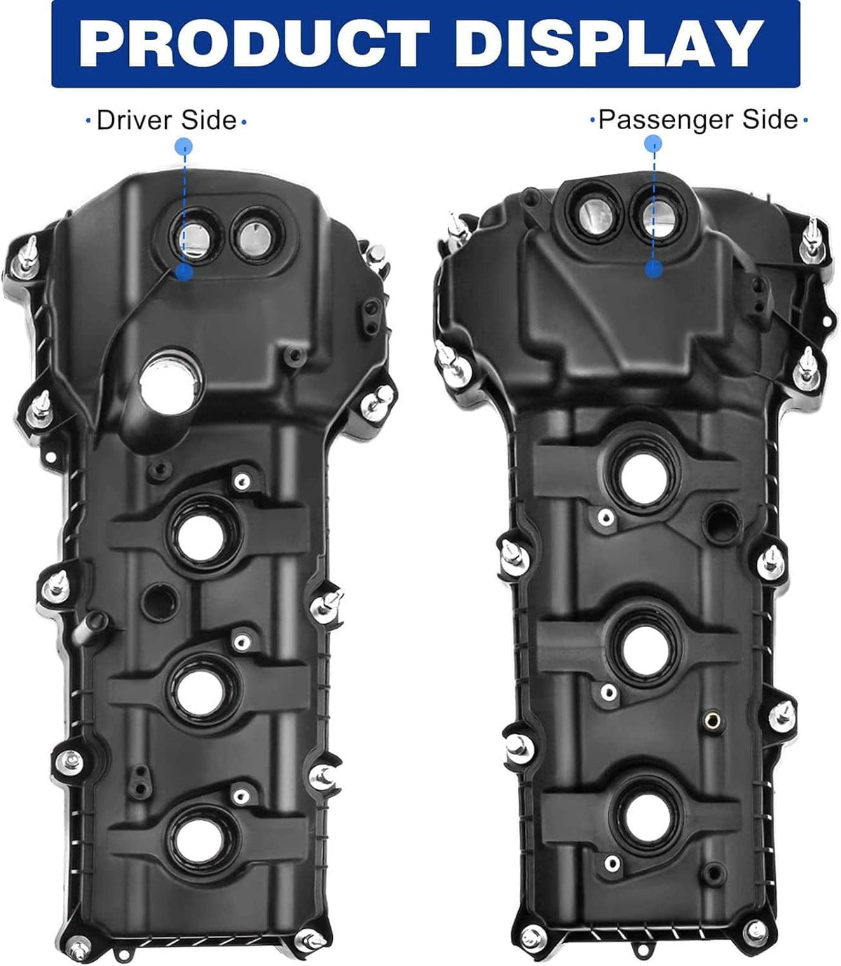 Solidspare 2x Aluminum Engine Valve Cover Kit For Ford F-150 3.5L V6 2013-2016 BL3Z-6582-H