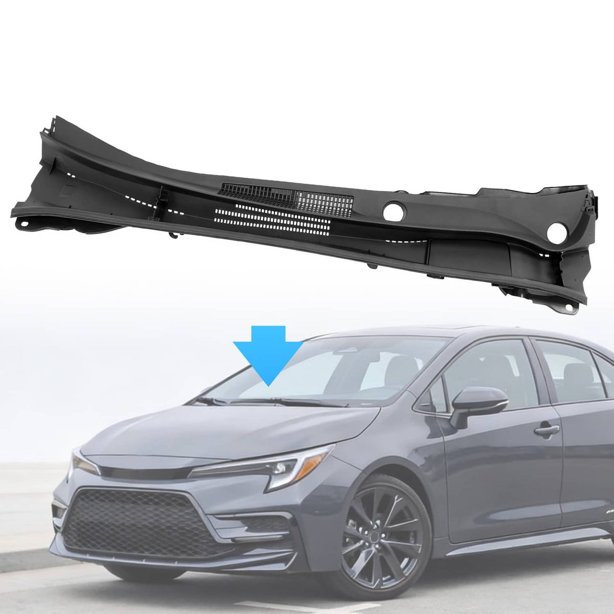 Solid Spare Fits 2019-2022 Toyota Corolla Front Windshield Panel Wiper Cowl Grille