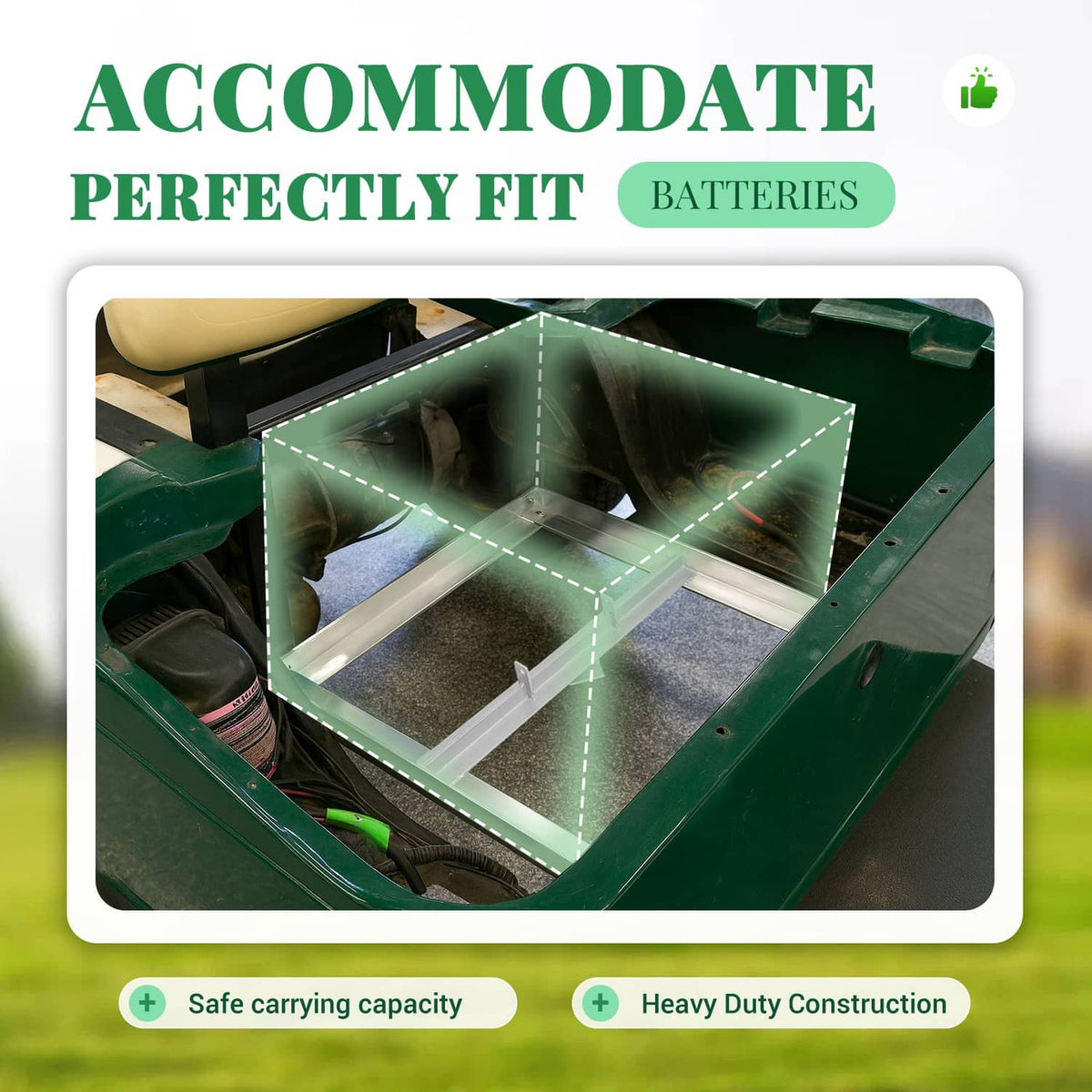 Solidspare GOLF CART 36V BATTERY TRAY ALUMINUM FOR EZGO TXT / MEDALIST 1994-2013