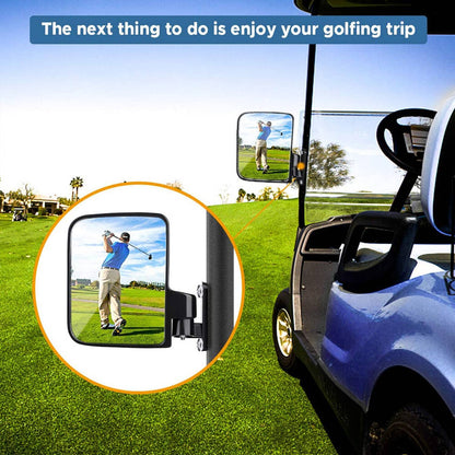 Solidspare Universal Golf Cart Side Mirrors No Drilling Rear View Mirror for EZGO Club Car