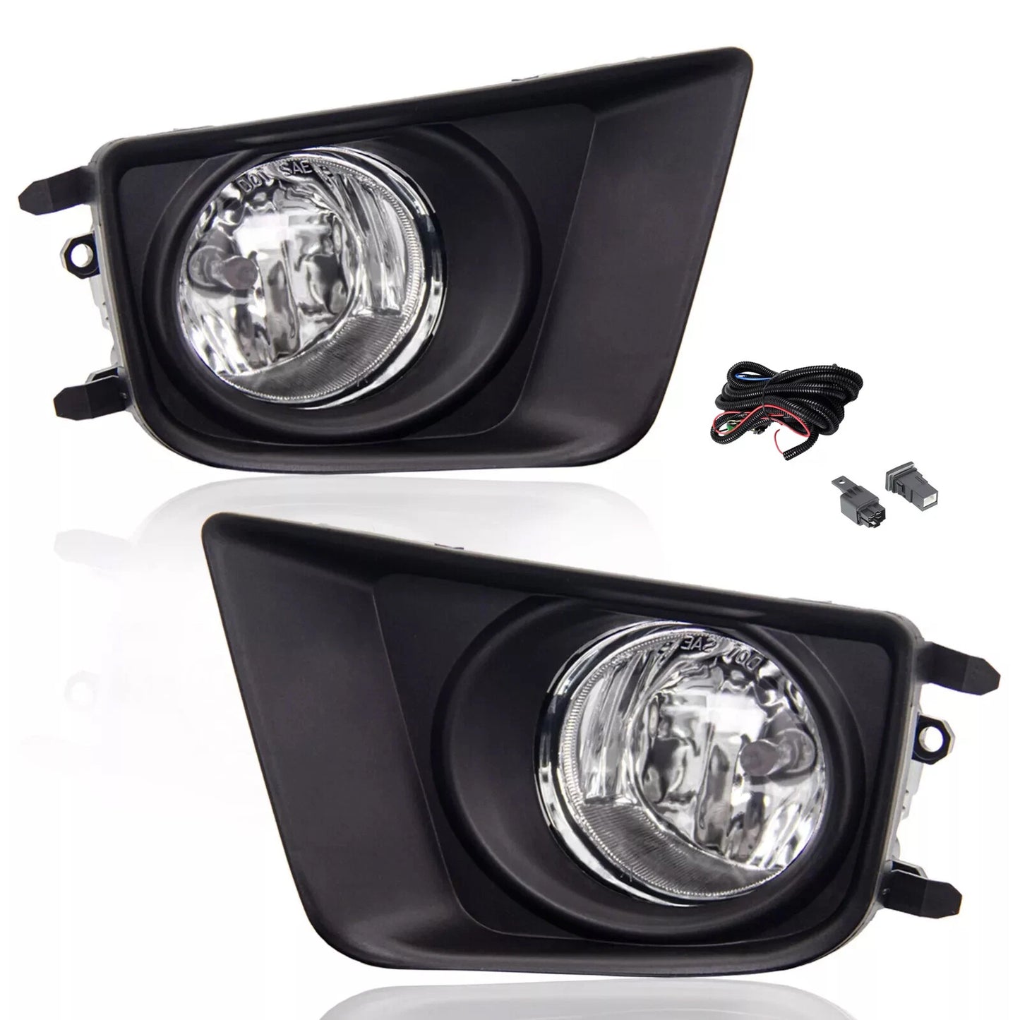 For 2012-2015 Toyota Tacoma Clear Bumper Driving Fog Lights + Switch + Bulbs Kit