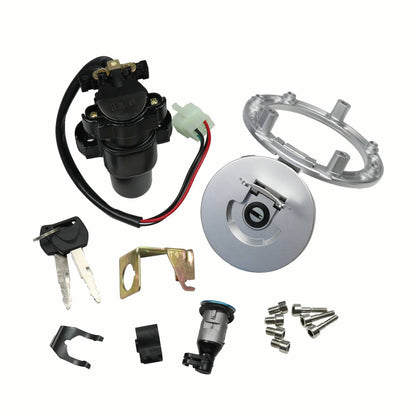 Solidspare Ignition Switch Lock Fuel Gas Cap Cover Set For Honda 2011-2013 CBR250R W/ Keys
