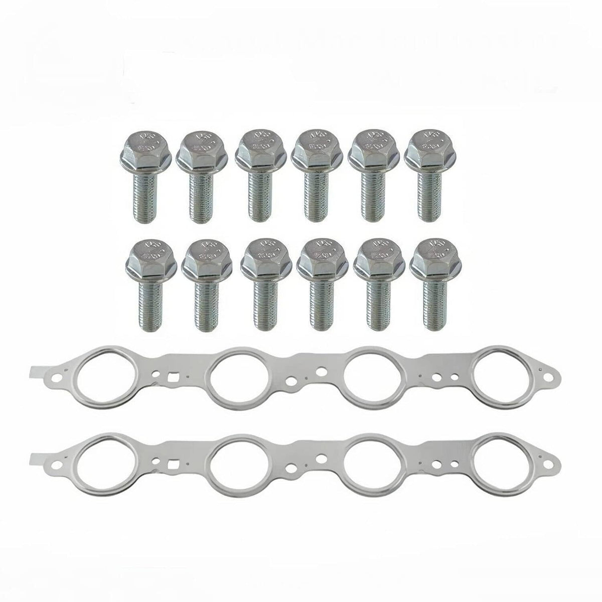 Solidspare NEW LS MLS Manifold Header Gasket Pair W/Bolts For LS1 4.8 5.3 5.7 6.0 6.2L