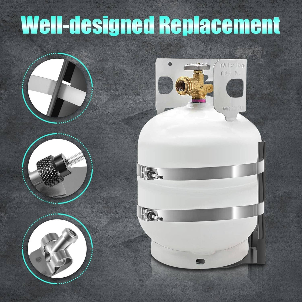 Solidspare 20lb Propane Tank Mounting Bracket Replace BKT-2290 for Vehicle RV Trailer Boat