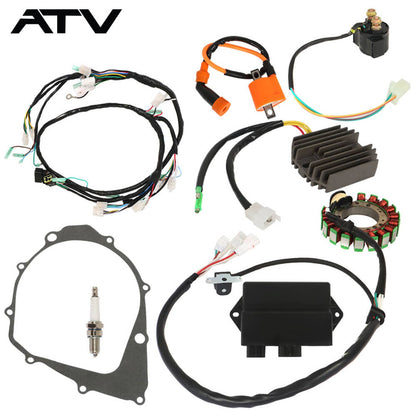 Solidspare Magneto Stator+Ignition Coil+Wire Harness CDI Kit For Yamaha Warrior 350 YFM350X