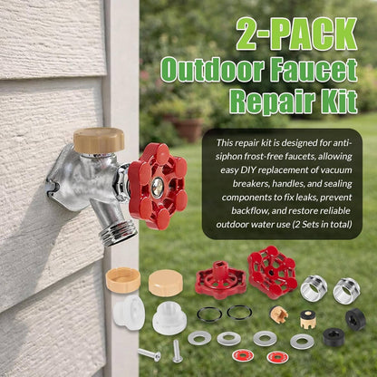 Solidspare for ASSE 1019-A Outdoor Faucet Repair Kit w/VACVBKX1B Vacuum Breaker kit, 2 Pack