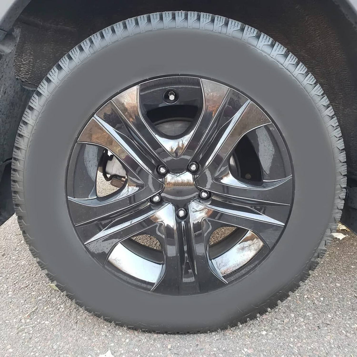 Solid Spare 4X17'' Gloss Black Snap On Hubcaps Wheel Rims Cover For 2013-2018 Toyota Rav4