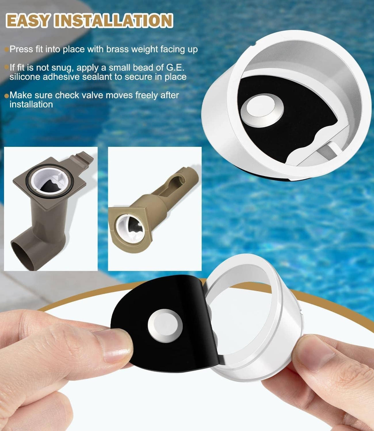 Solid Spare ECX4077B1 Check Valve Replacement for for Hayward Perflex//RegenX D.E. Filter