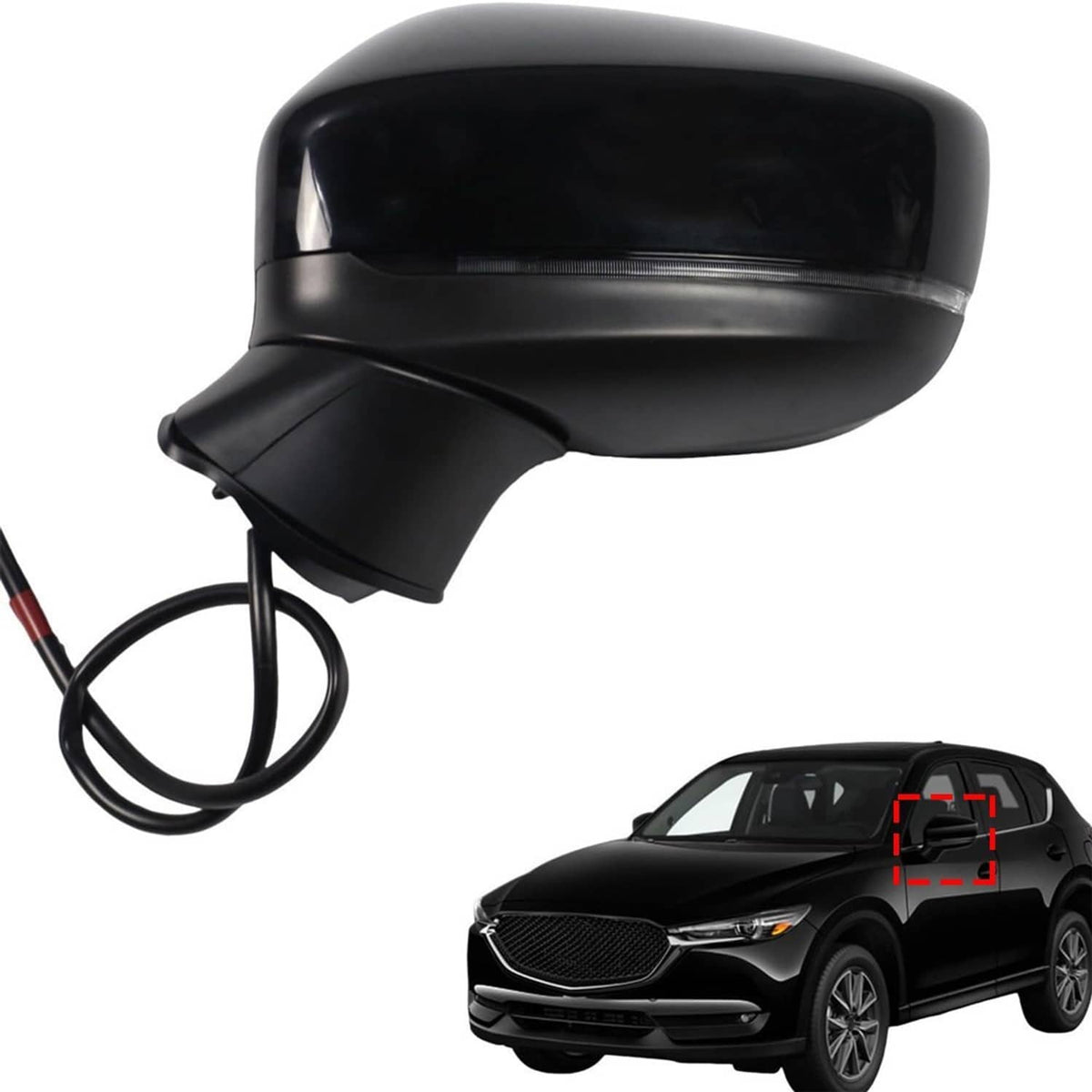 Solidspare Left Driver Side Mirror for 2017-24 Mazda CX-5 With BSM Power Turn Signal Light