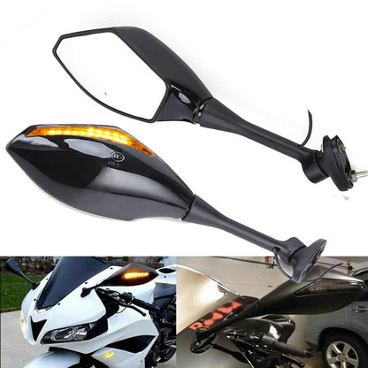 Solidspare Adjustable Rear Side View Mirrors w/ Turn Signals For Honda CBR600RR 2003-2021
