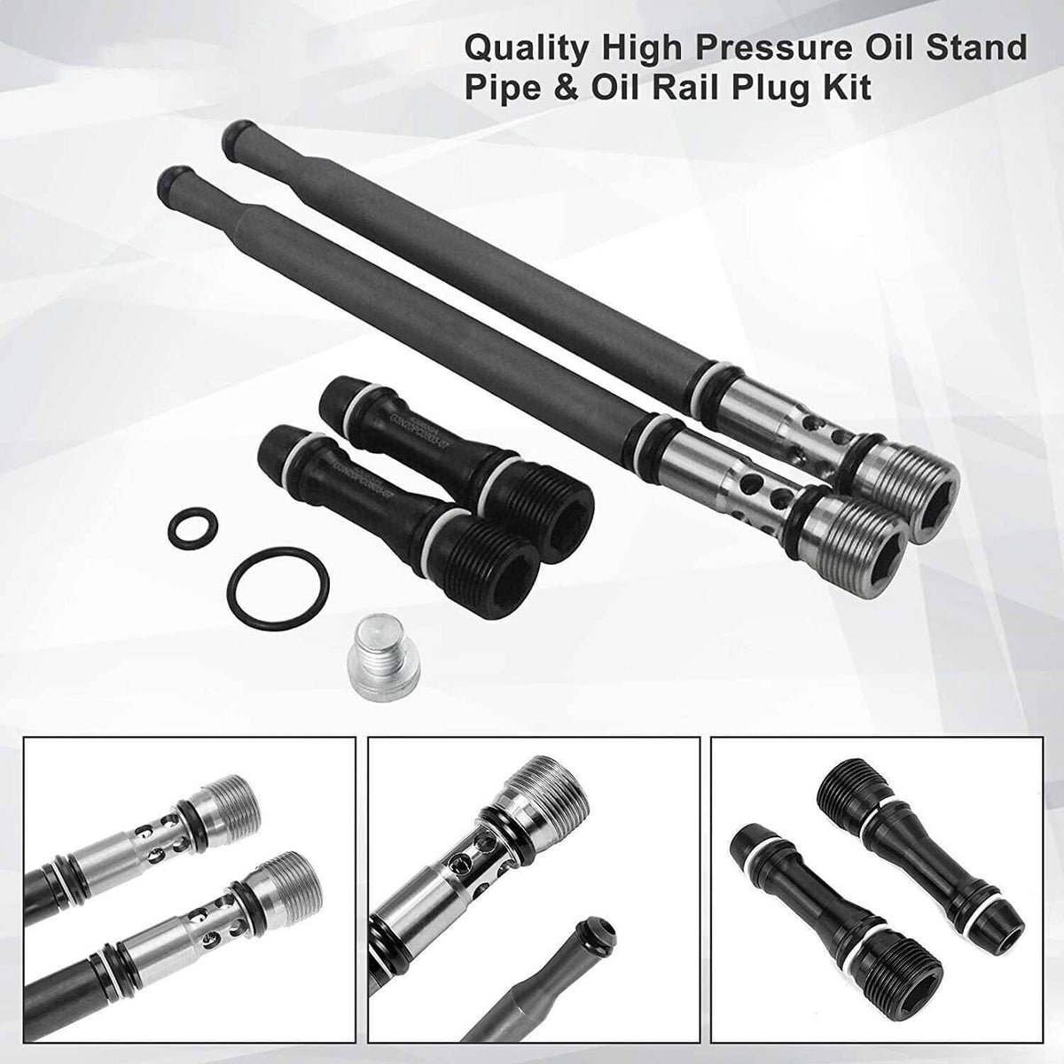 Solidspare 6E7Z9A332A Oil Fuel Updated Stand Pipe Dummy Plug Kit for Ford F250 6.0L Diesel
