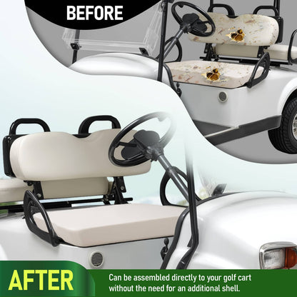 Solidspare Golf Cart White Seat Bottom Assembly For EZGO Marathon Pre-Medalist 1973-1994