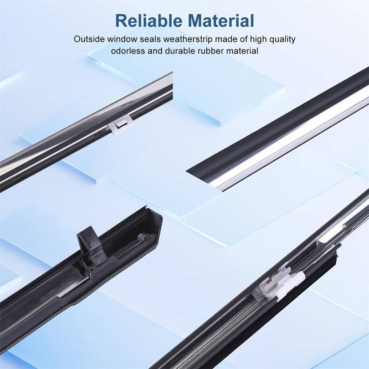 Solidspare 4Pcs New Window Molding Trim Weather Strip Seal Strip for 2002-2006 Toyota Camry