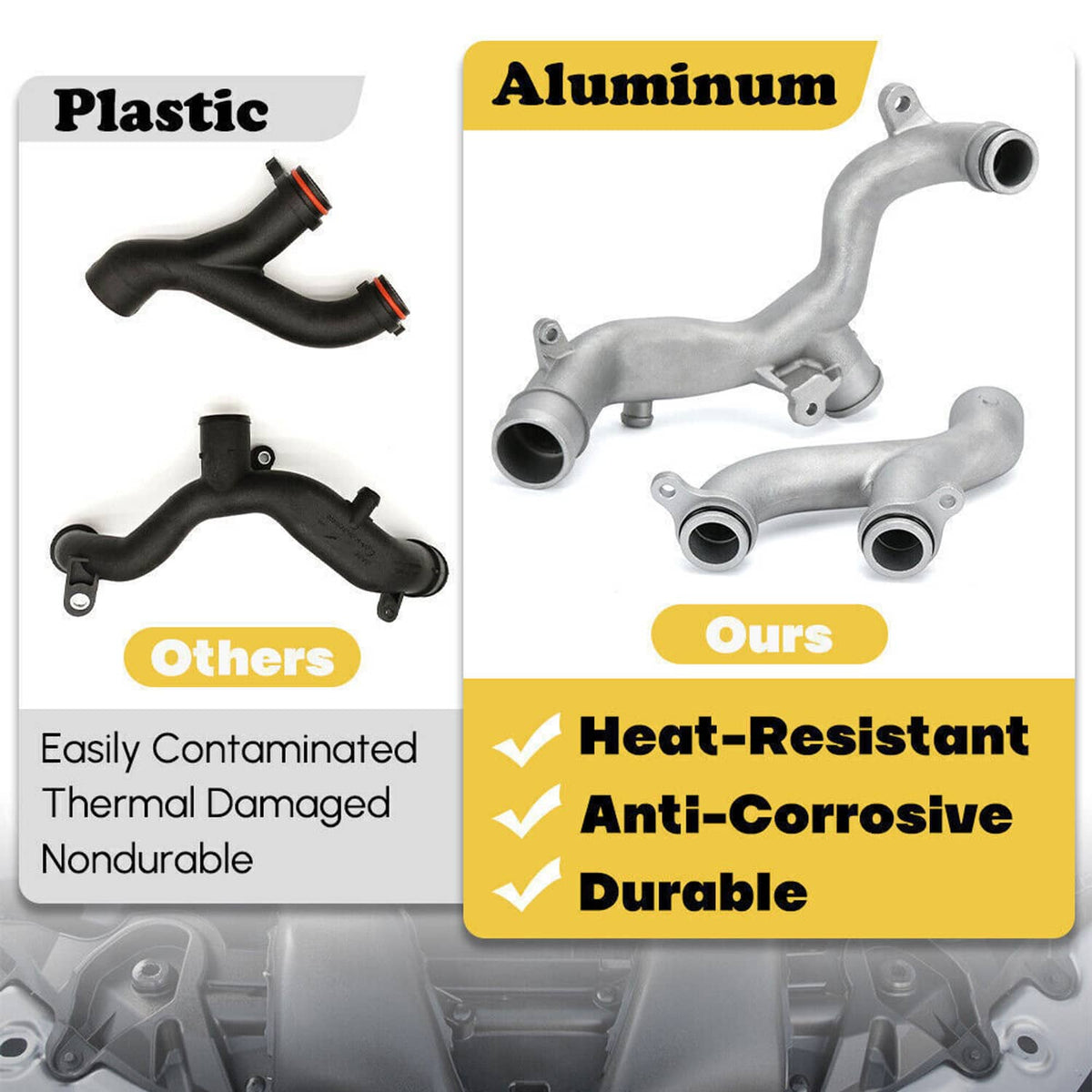 Solidspare New Water Pipe Coolant Pipe Upgrade LR092992+LR090630 Kit for Jaguar Land Rover