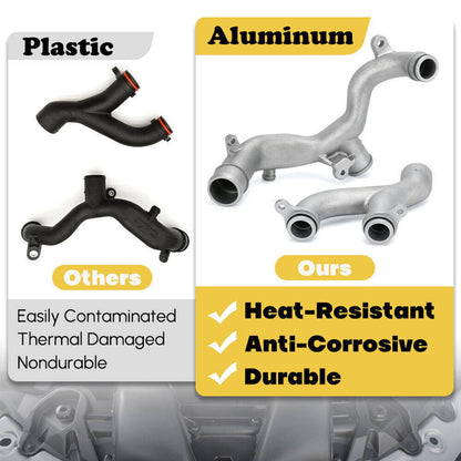 Solidspare New Water Pipe Coolant Pipe Upgrade LR092992+LR090630 Kit for Jaguar Land Rover