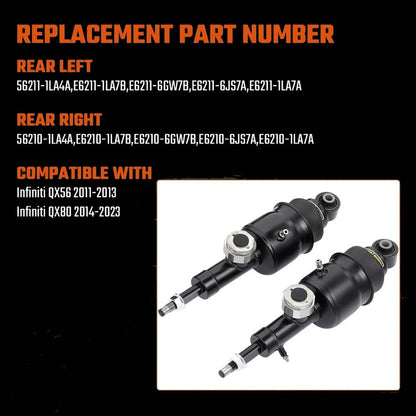 Solidspare 2Pcs Rear Hydraulic Air Suspension Shock Struts For 2011-2021 Infiniti QX56 QX80