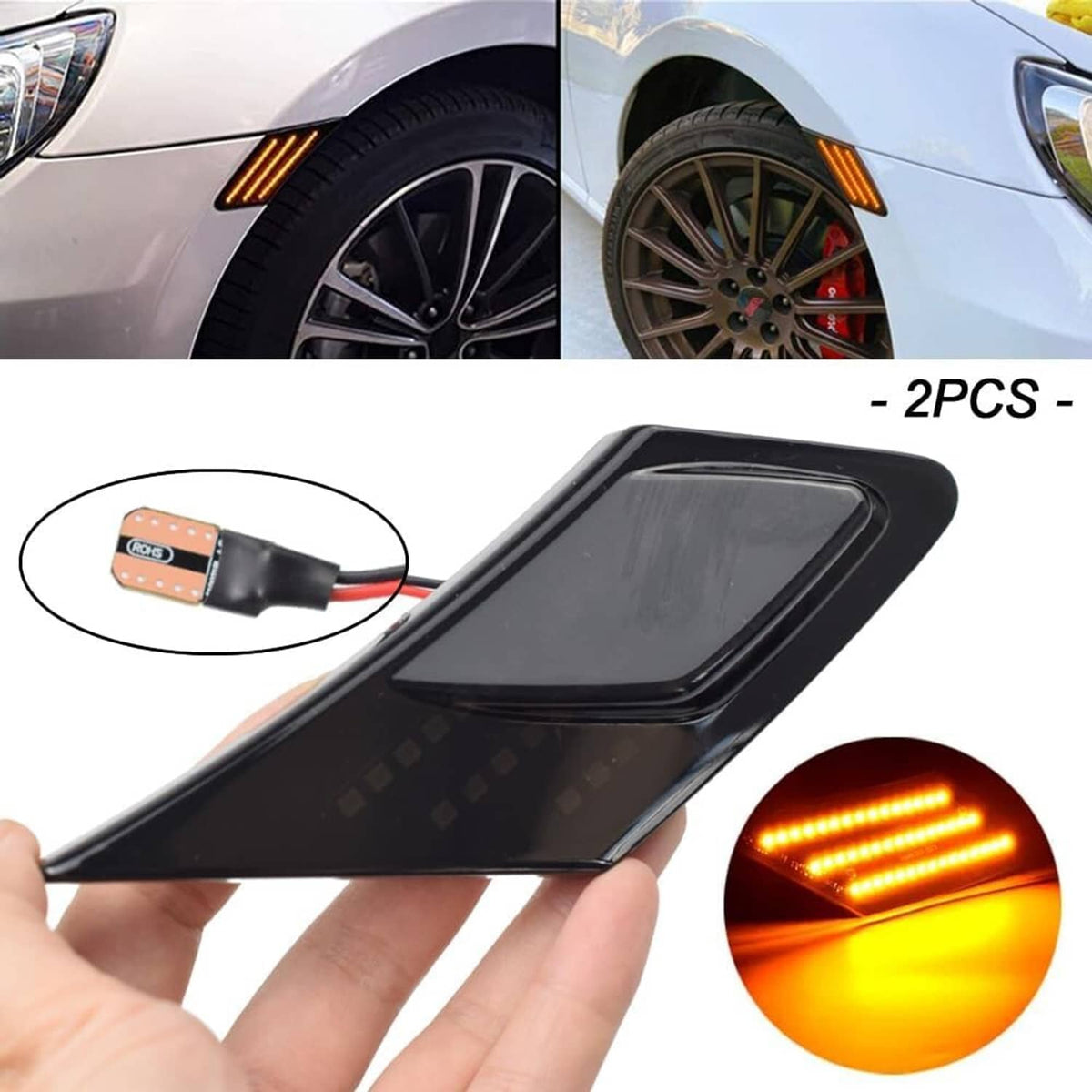 Solid Spare 2x Smoked LED Side Marker Turn Signal Lights For Subaru BRZ Scion FRS 86 Toyota
