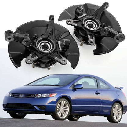 Solidspare Front Left Right Steering Knuckle and Wheel Hub Bearing for 2006-11 Honda Civic